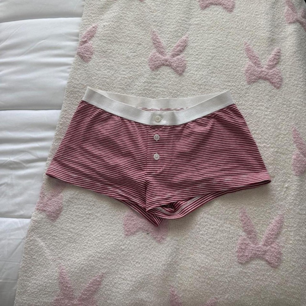 Brandy Melville Red White Striped Pajama Lounge Shorts XS S
